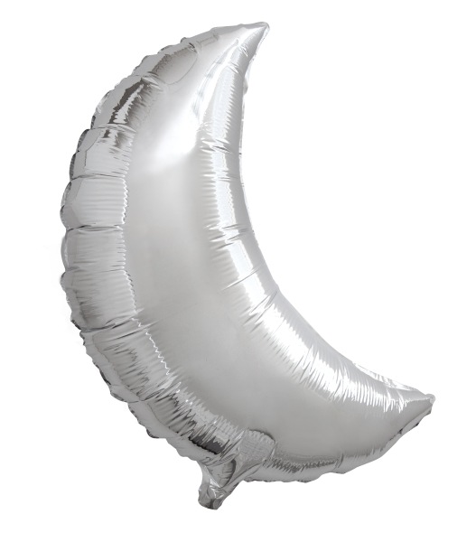 Folienballon Mond Silber, 1 St.-  VE 5
