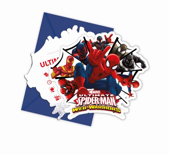 Einladung Spiderman Web Warrior, 6 St. - ab 1 St. - VE 24