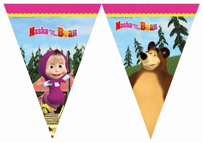 Wimpelkette Masha & the Bear, 1 St. - ab 1 St. - VE 24