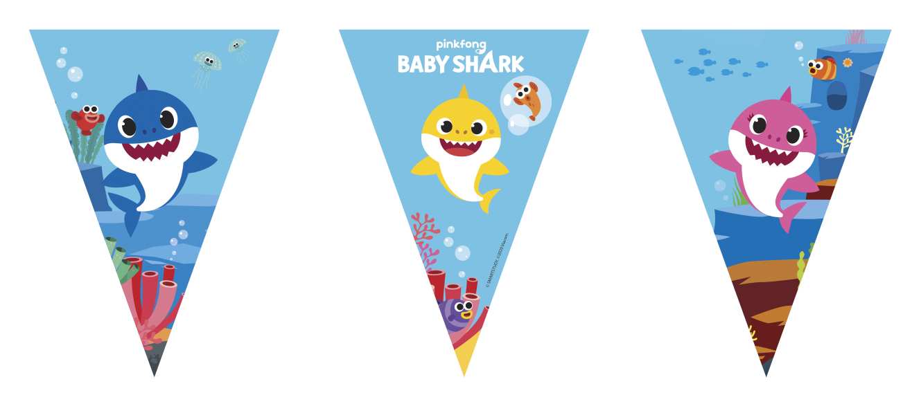 Wimpelkette Baby Shark, 1 St. - ab 1 St. - VE 24