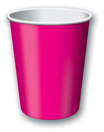 Party Becher einfarbig pink, 8 St. - VE 12