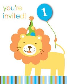 Einladung Happy 1. Birthday Junge, 8 St. - VE 6