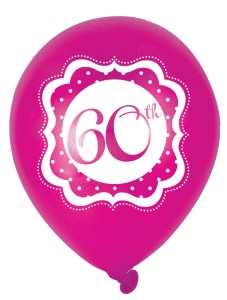 Luftballons Perfectly Pink 60. Geburtstag, 6 St. - VE 6