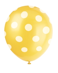 Luftballon Punkte gelb, 6 St. - VE 12