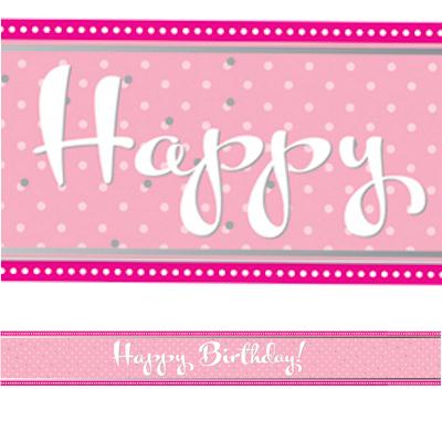 Happy Birthday Folienbanner Perfectly Pink -VE 12