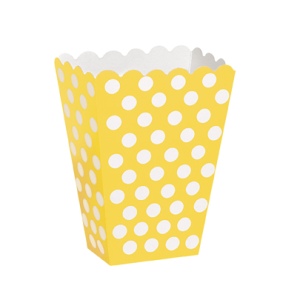 Popcornbox Punkte gelb, 8 St. - VE 12