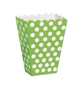 Popcornbox Punkte grün, 8 St. - VE 12