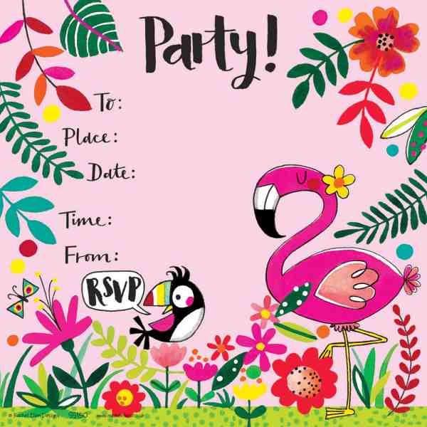 Einladung inkl. Kuvert Flamingo, 8 St. - VE 6