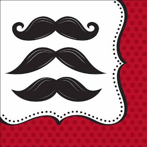 Servietten Schnurrbart Moustache Party, 16 St.  - VE 12