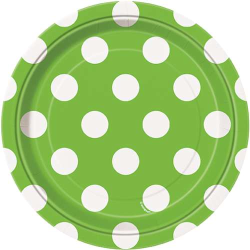 Teller klein Punkte grün, 8 Stück - VE 12