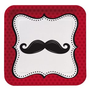 Teller Schnurrbart Moustache Party, 8 St.  - VE 12