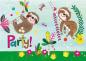 Preview: Einladung Faultier Party Deko Kindergeburtstag