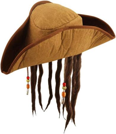 Piratenmütze mit Haaren - Verkleidung Kindergeburtstag