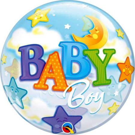 Bubble Ballon Baby Boy  - Heliumballons