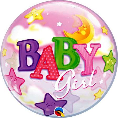 Bubble Ballon Baby Girl - Heliumballons