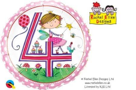 Folienballon 4. Geburtstag Girl Rachel Ellen