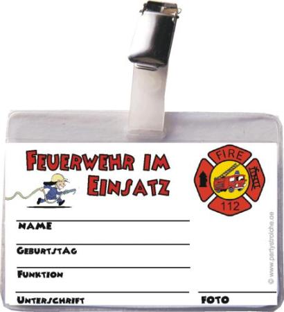 Feuerwehrausweis, 1 St. - Mitgebsel Kindergeburtstag