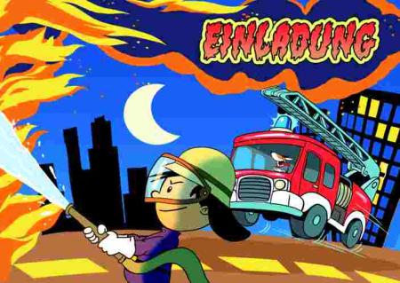 Einladung Feuerwehrmann Flo, 1 St. - Deko Kindergeburtstag