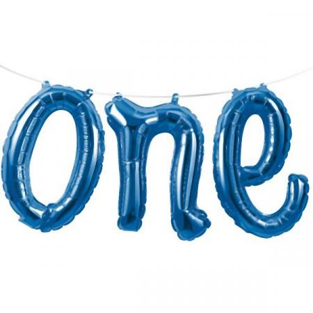 Folienballon-Buchstaben-Set One blau - Party Deko 1. Geburtstag