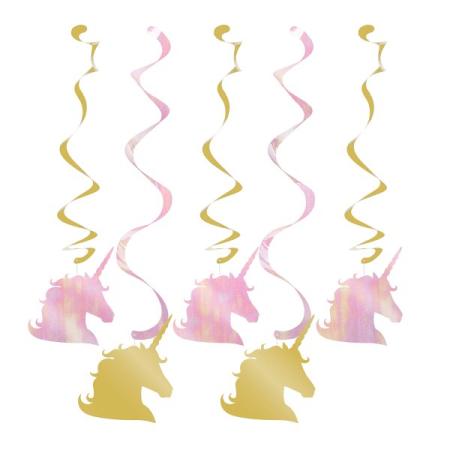Hängedekoration Goldenes Einhorn - Deko Kindergeburtstag