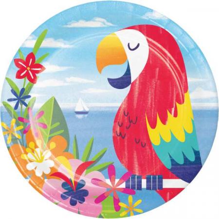 Teller Paradiesvögel Party, 8 St. - Deko Kindergeburtstag