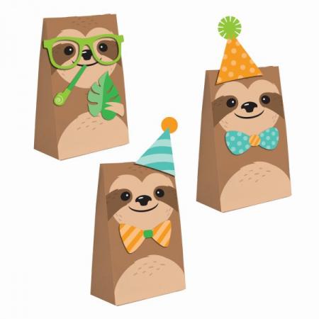 Papiertuete Cooles Faultier - Deko Kindergeburtstag