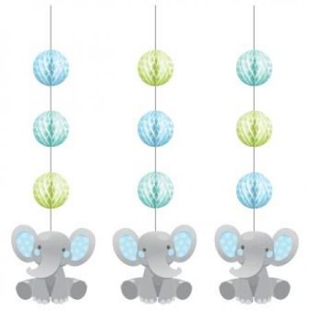 Hängedekoration Baby Elefant blau