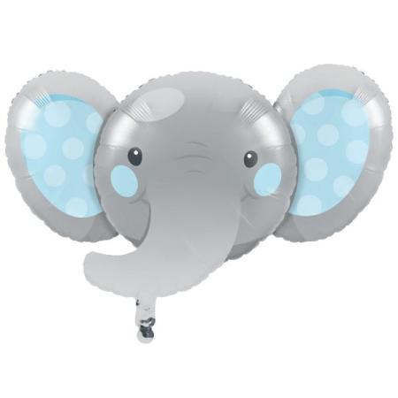 XXL Folienballon Elefant blau, 1 St. - Geschenk Ballons