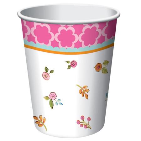Becher Tea Time, 8 St.- Deko Kindergeburtstag