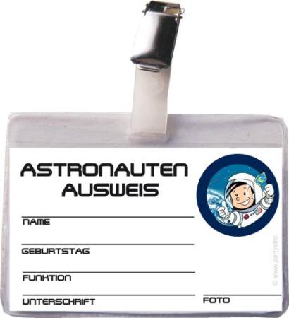 Astronautenausweis Mitgebsel Kindergeburtstag