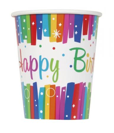 Becher Regenbogen Party - Deko Kindergeburtstag
