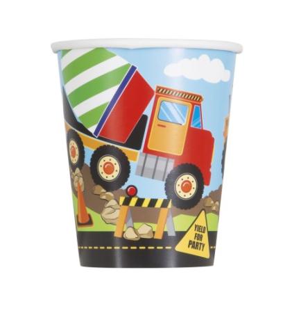 Becher Baufahrzeuge - Deko Kindergeburtstag