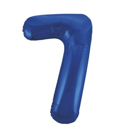 Riesen Zahlen-Folienballon blau Zahl 7