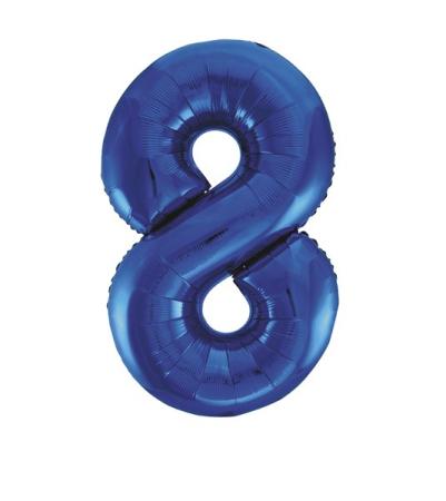 Riesen Zahlen-Folienballon blau Zahl 8