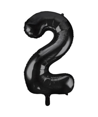 Riesen Zahlen Folienballon schwarz Zahl 2 - Folienballon Zahl