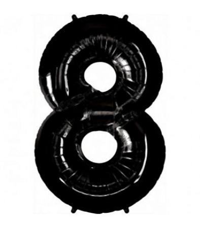 Riesen Zahlen Folienballon schwarz Zahl 8 - Folienballon Zahl