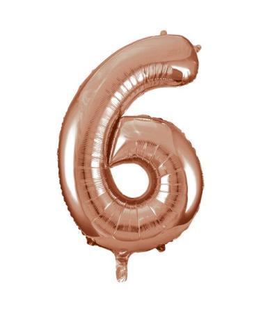 Riesen Zahlen-Folienballon rose-gold Zahl 6