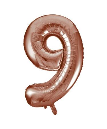 Riesen Zahlen-Folienballon rose-gold Zahl 9