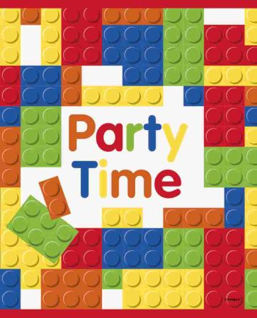 Partytüten Bausteine, 8 St. - Deko Kindergeburtstag