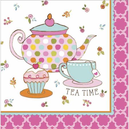 Servietten Tea Time, 16 St.- Deko Kindergeburtstag