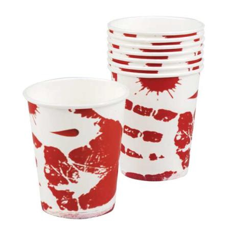 Becher Bloody - Blutige Hand - Deko Halloween Party