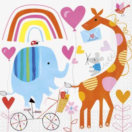 Servietten Zoo Babyparty Deko Geburt Baby