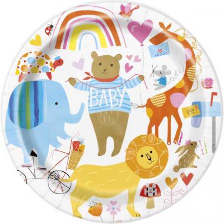 Teller Zoo Babyparty Deko Geburt Baby