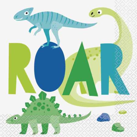 Servietten Kleine Dinosaurier - Deko Din o Party