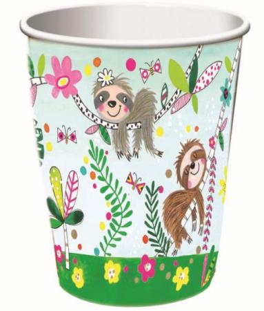 Becher Faultier Party Deko Kindergeburtstag