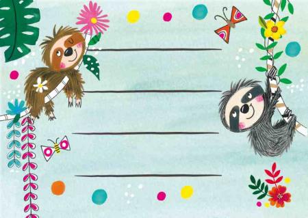 Preview: Einladung Faultiere Party, 8 St.