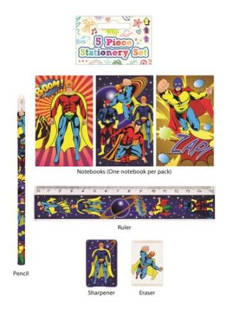 Schreibset Superhelden Comic - Deko Kindergeburtstag