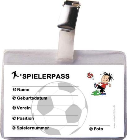 Spieler-Pass - Fußball Party Kindergeburtstag