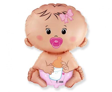 XXL Folienballon Baby Girl - Deko Baby Party Babyshower