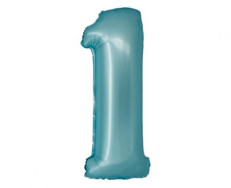 Riesen Zahlen Folienballon Matt BlauZahl 1 - Folienballon Zahl